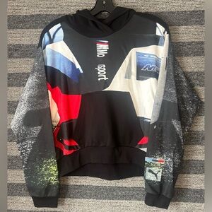 Puma BMW Motorsport Black Cropped Street Hoodie Sweatshirt Small